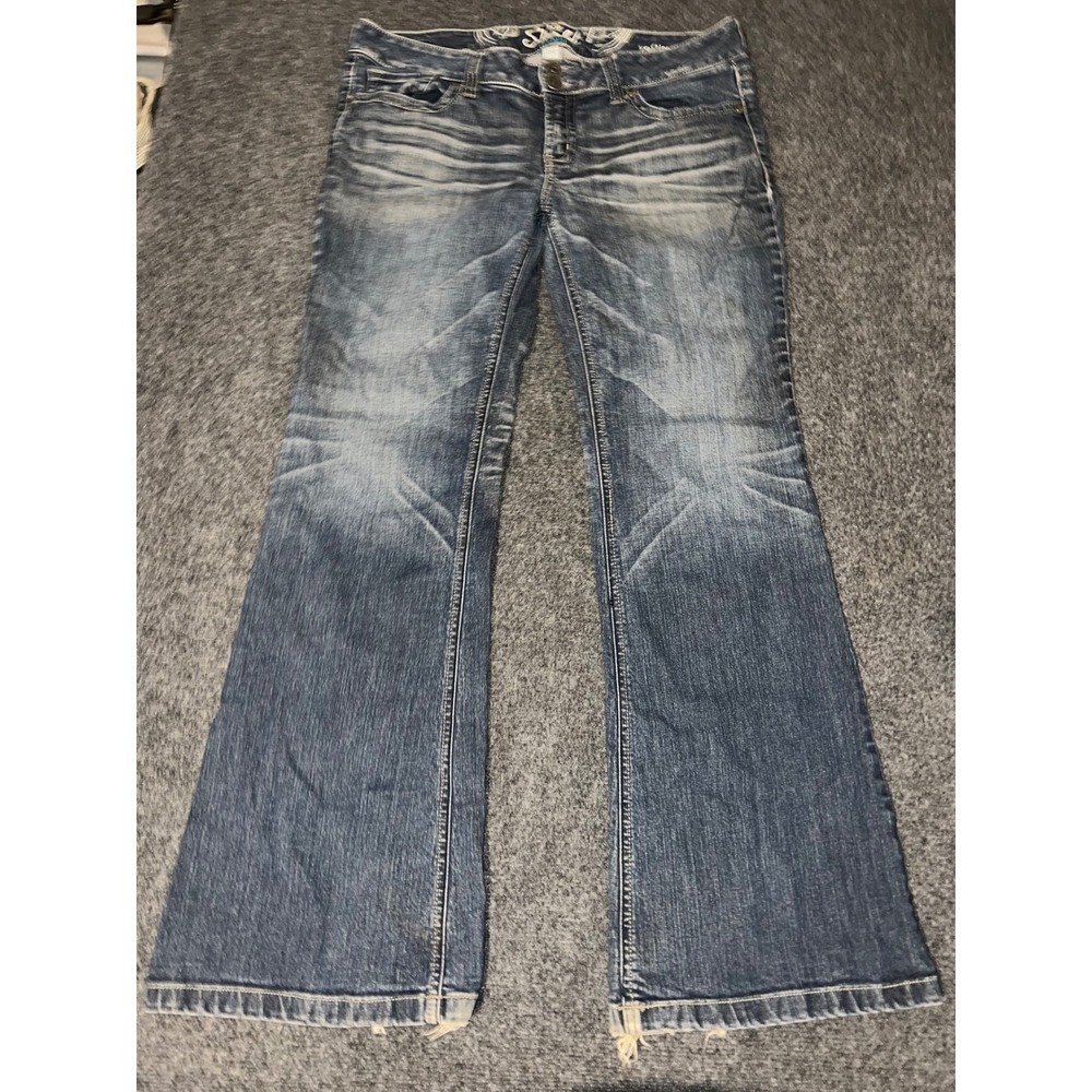 Charlotte Russe Refuge Pop Starlet Flare Jeans Blue Denim 14L P2750DW11